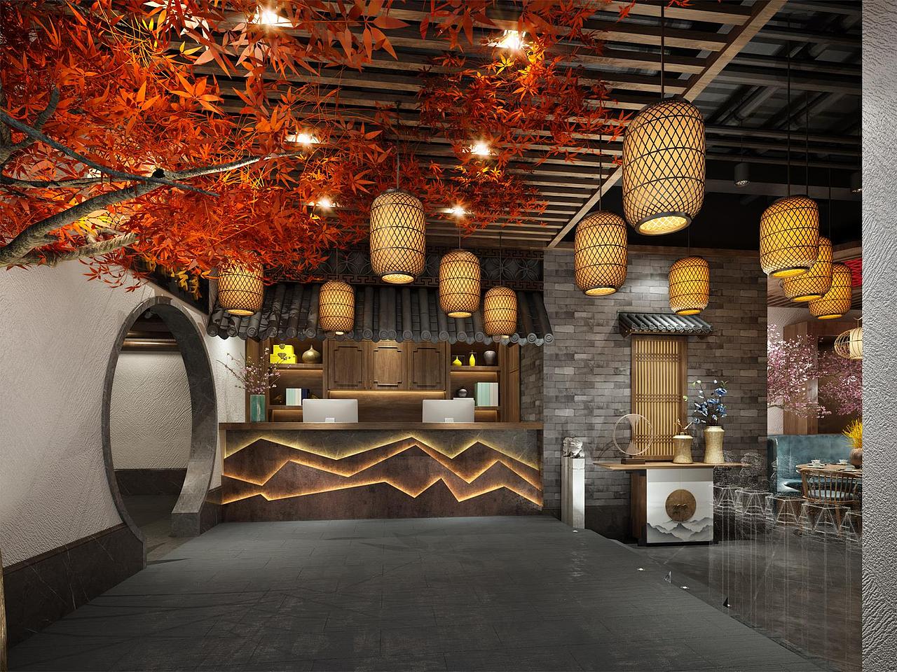 古朴典雅的中式风格快餐店