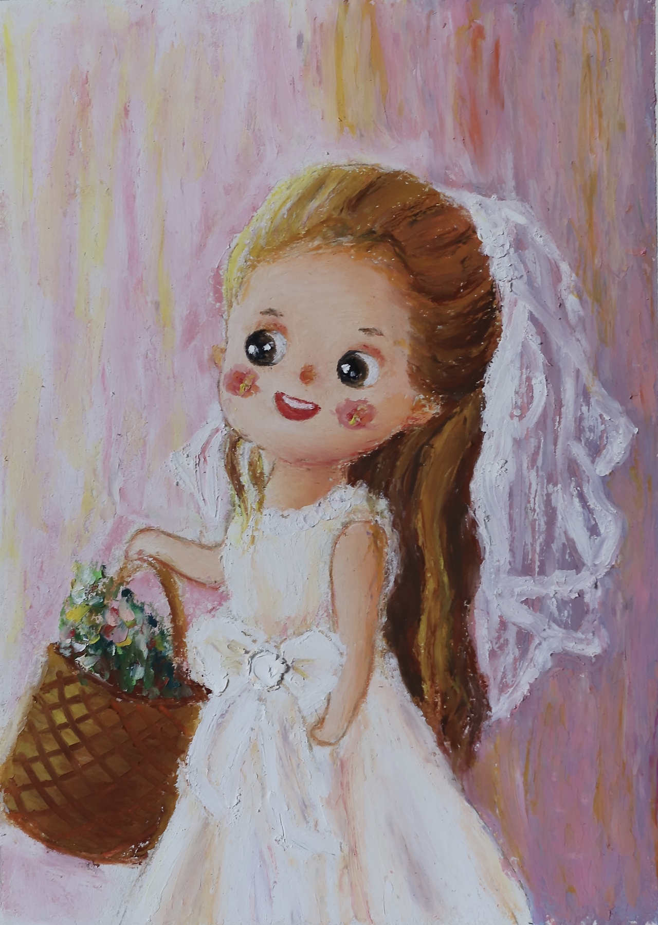 原创油画棒萌娃