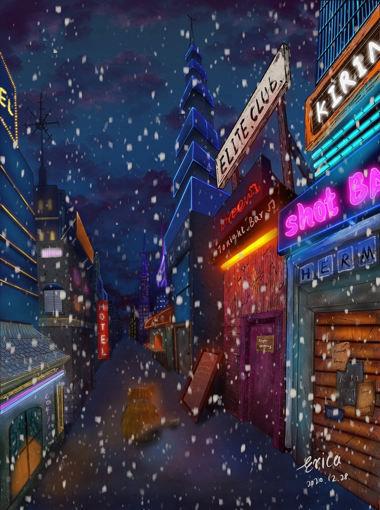 夜幕下的街角