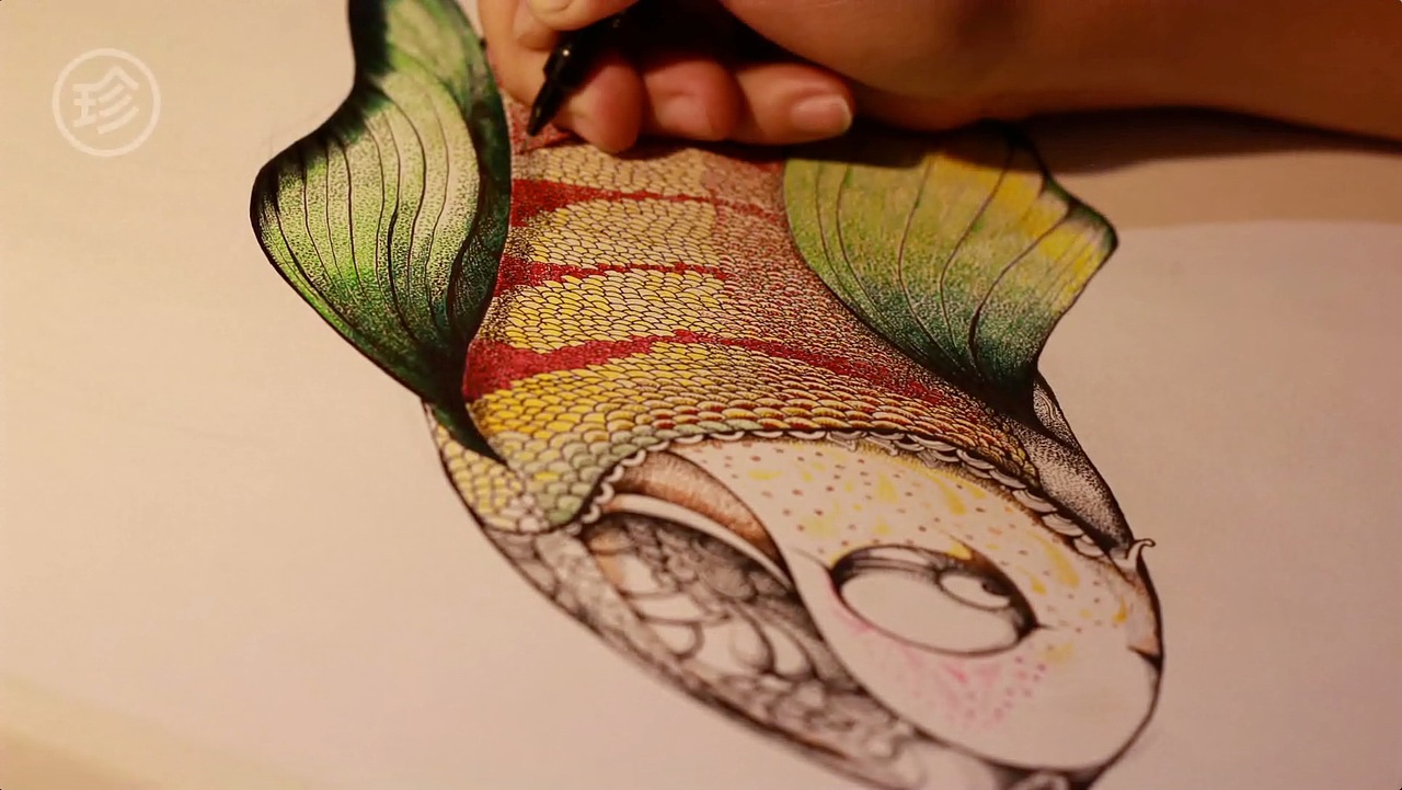 JAMU时尚插画之山海经赢鱼（图ZMTMzODg1MDg=） - 商业插画 - 站酷设计师迦木木原创素材 - 站酷ZCOOL