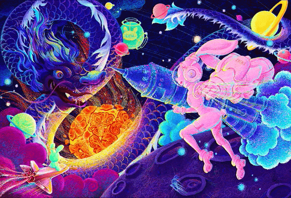 生肖有礼—宇宙兔（图ZMzAzNDg1MzQ4） - 创作习作 - 站酷设计师MQo_0原创素材 - 站酷ZCOOL