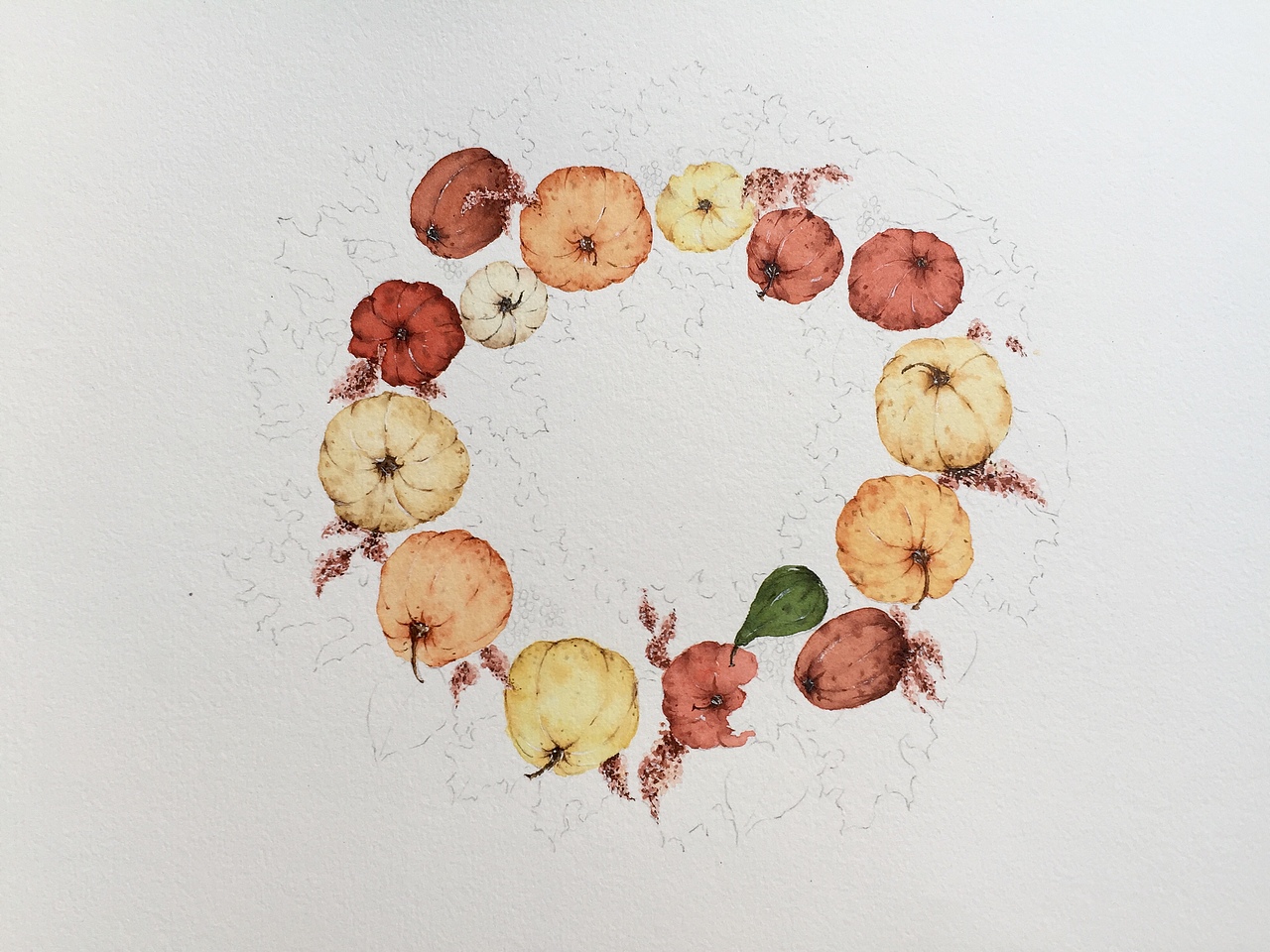 花环过程图（图ZMTUxNjk4MDc2） - 绘画 - 站酷设计师鹿芩水彩原创素材 - 站酷ZCOOL