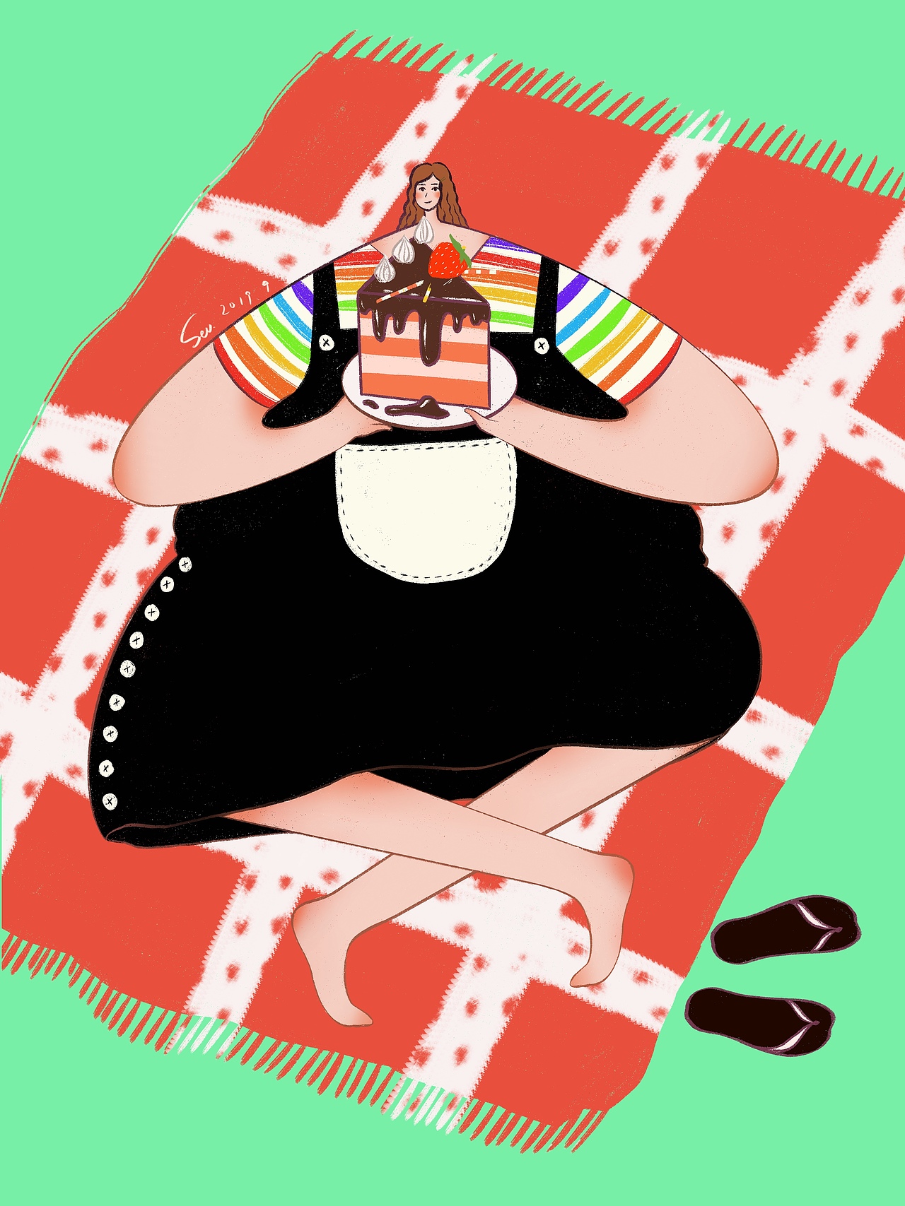 美食胖女孩（图ZMTkyNzM5NzQw） - 艺术插画 - 站酷设计师卿卿Sev原创素材 - 站酷ZCOOL
