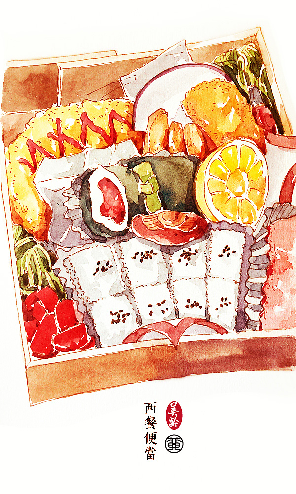 《铁路便当之旅》水彩-05