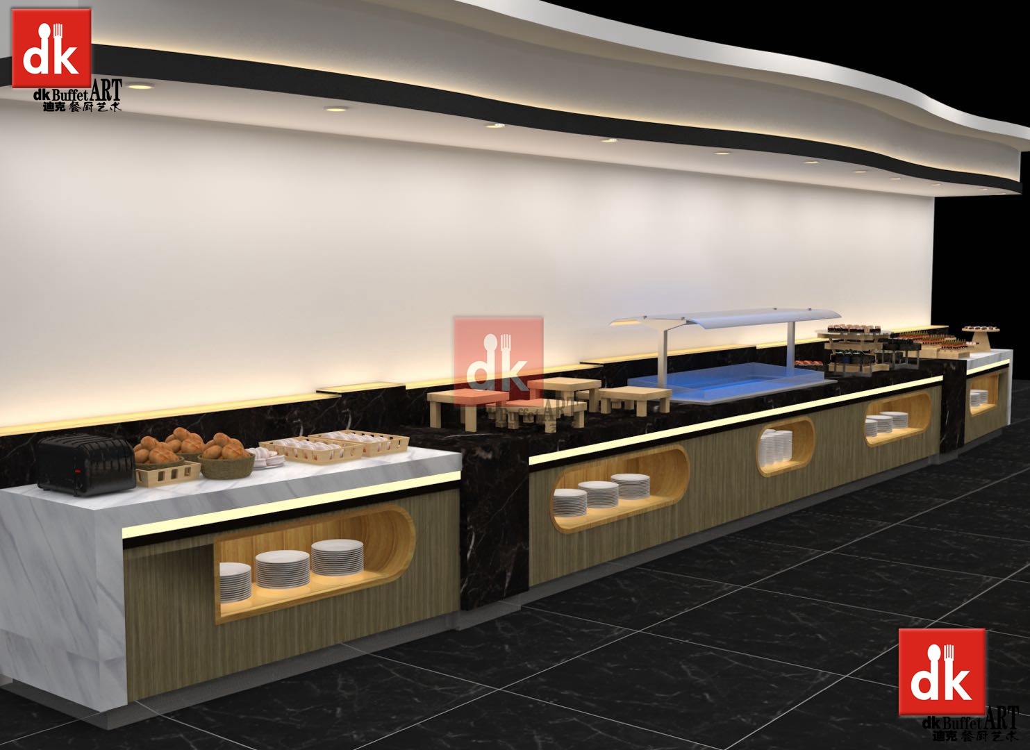 自助餐厅自助餐台明档设计需要注意些什么