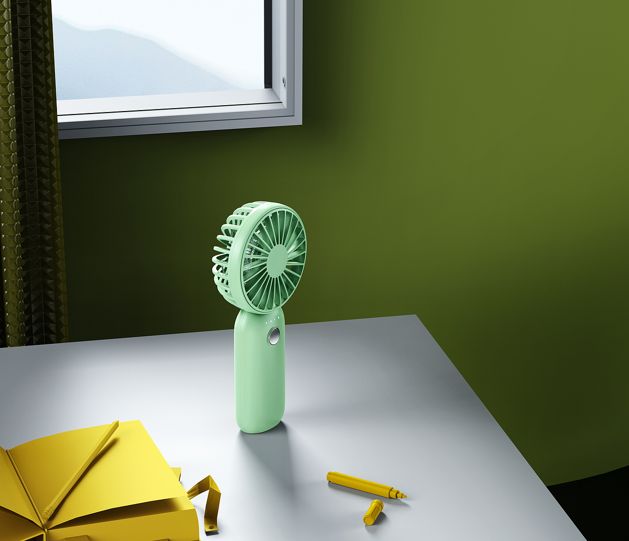 手持风扇场景渲染