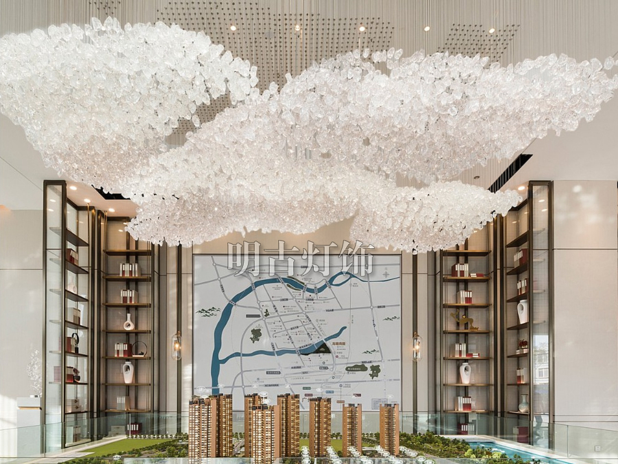 沙盘创意水晶方块吊灯 明古定制