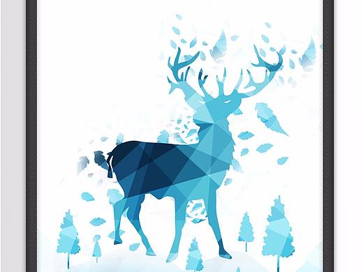 北欧风格麋鹿装饰画