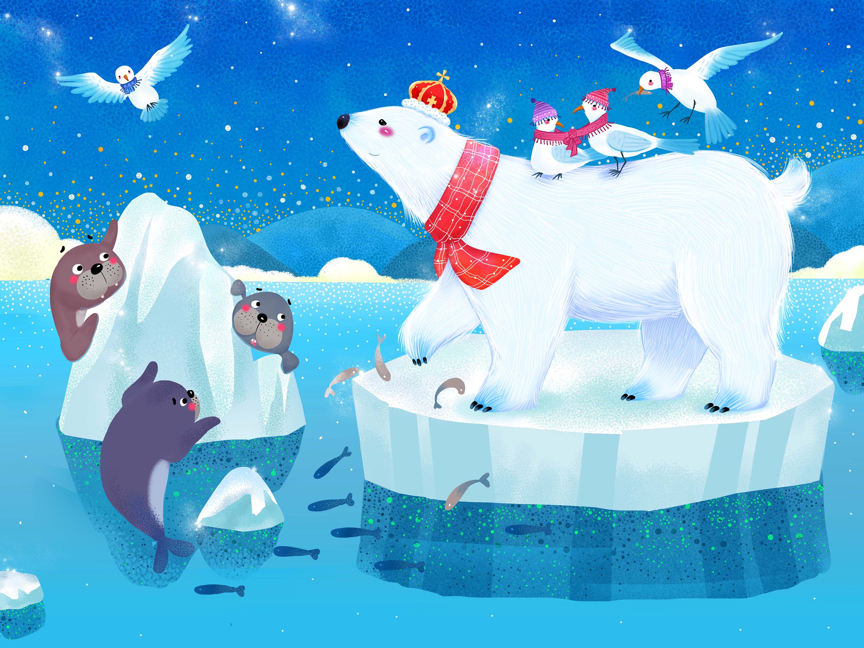 练习 | 冰川下的北极熊|插画|商业插画|erinchiang1217 - 临摹作品 - 站酷 (ZCOOL)