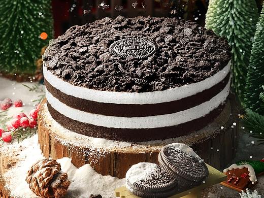 人良 x KFC 圣诞 奥利奥黑巧克力流心慕斯蛋糕