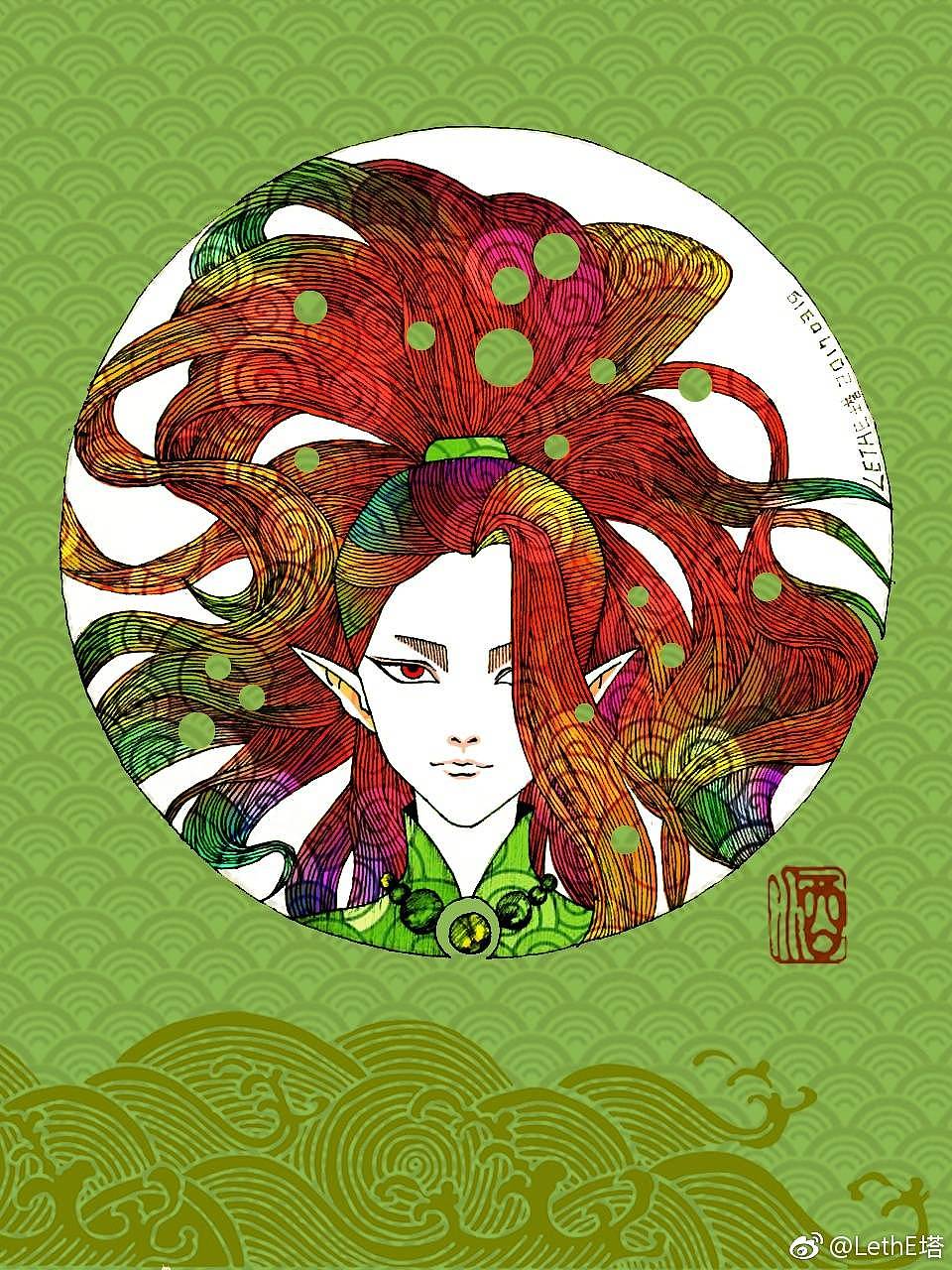 杀马特大酒吞|插画|插画习作|amen七七 - 原创作