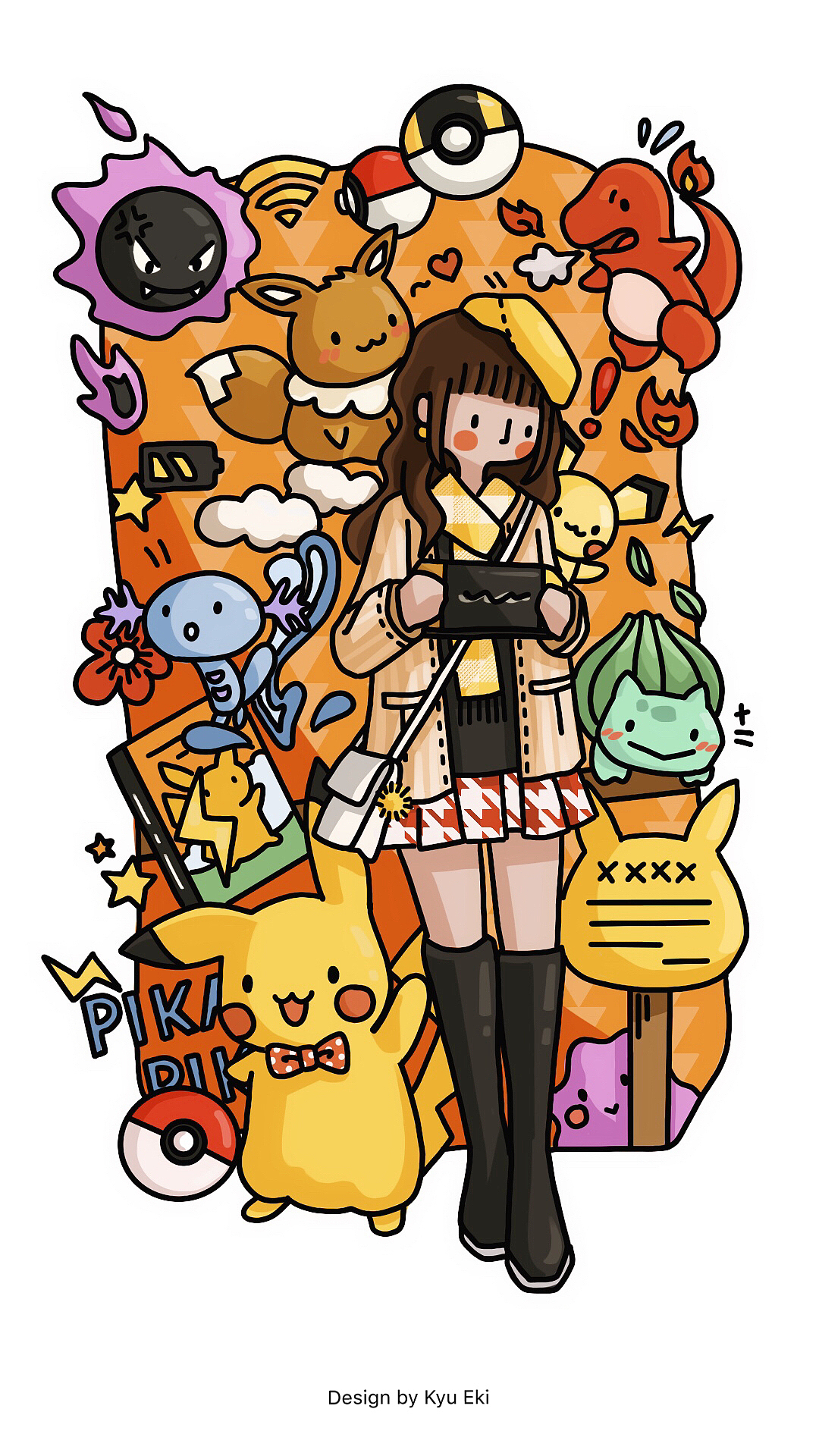 PikaPika（图ZMTQ1MTA0NDgw） - 新锐潮流插画 - 站酷设计师KyuEki原创素材 - 站酷ZCOOL