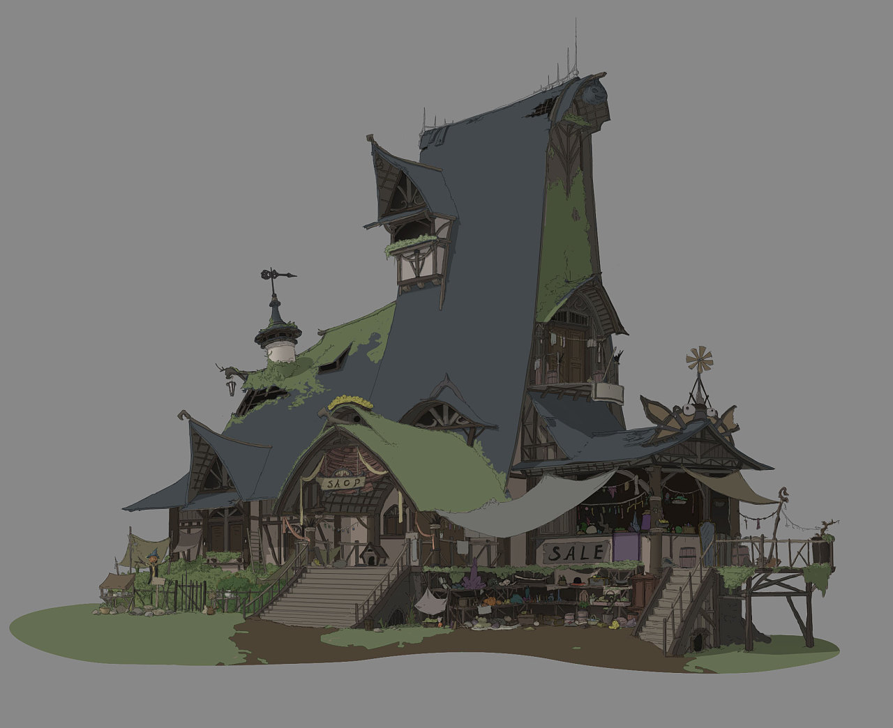 单体建筑概念设计之魔女的杂货铺