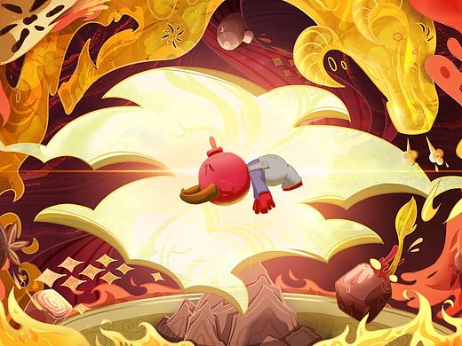 Angry Cattle受气牛装饰风插画 “浮沉”动效展示