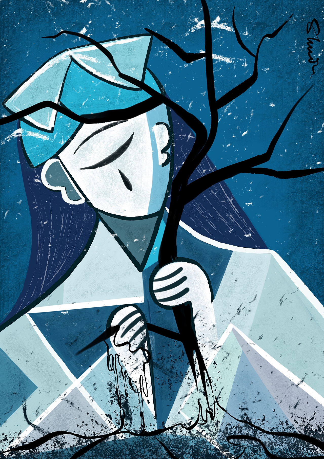 孤独患者系列插画（图ZMjQyNjg1Njc2） - 创作习作 - 站酷设计师水ASHUI原创素材 - 站酷ZCOOL