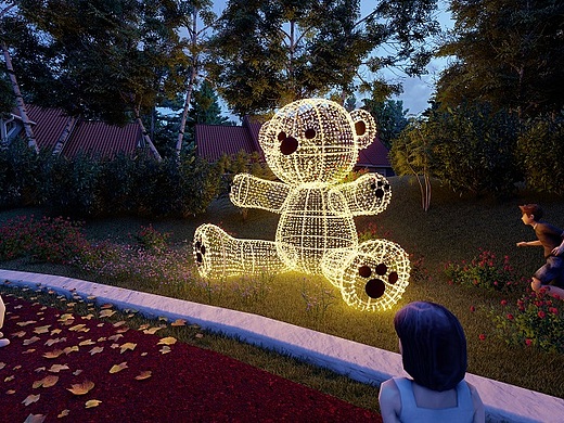 网红发光熊亮化装置,景观灯饰造型,蚂蚁美陈