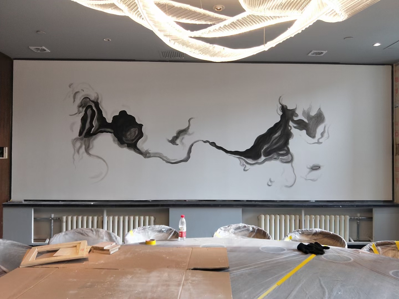 墙体彩绘!水墨江南