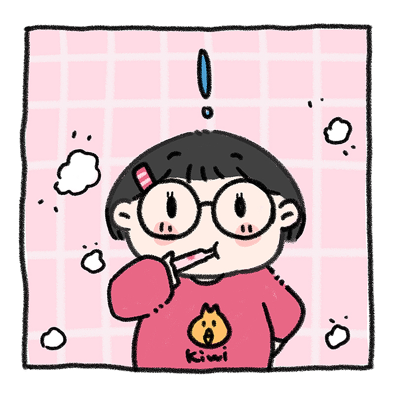 第一次用电动牙刷（图ZMTkzMjQwOTg0） - 短篇/格漫 - 站酷设计师凉减减原创素材 - 站酷ZCOOL