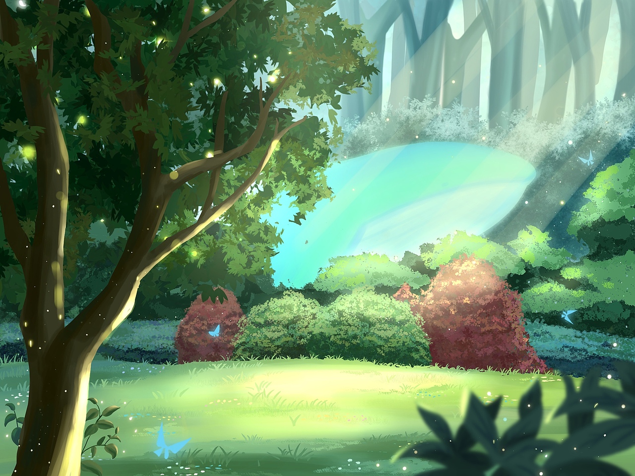 在深林里迷路了也不怕 鲸鱼的光 会帮我驱散所有的迷雾~