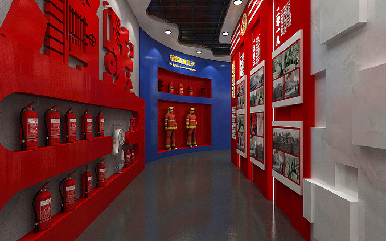 公安消防支队荣誉展厅设计|空间|展陈设计|杨强设计 - 原创作品 - 站酷 (ZCOOL)