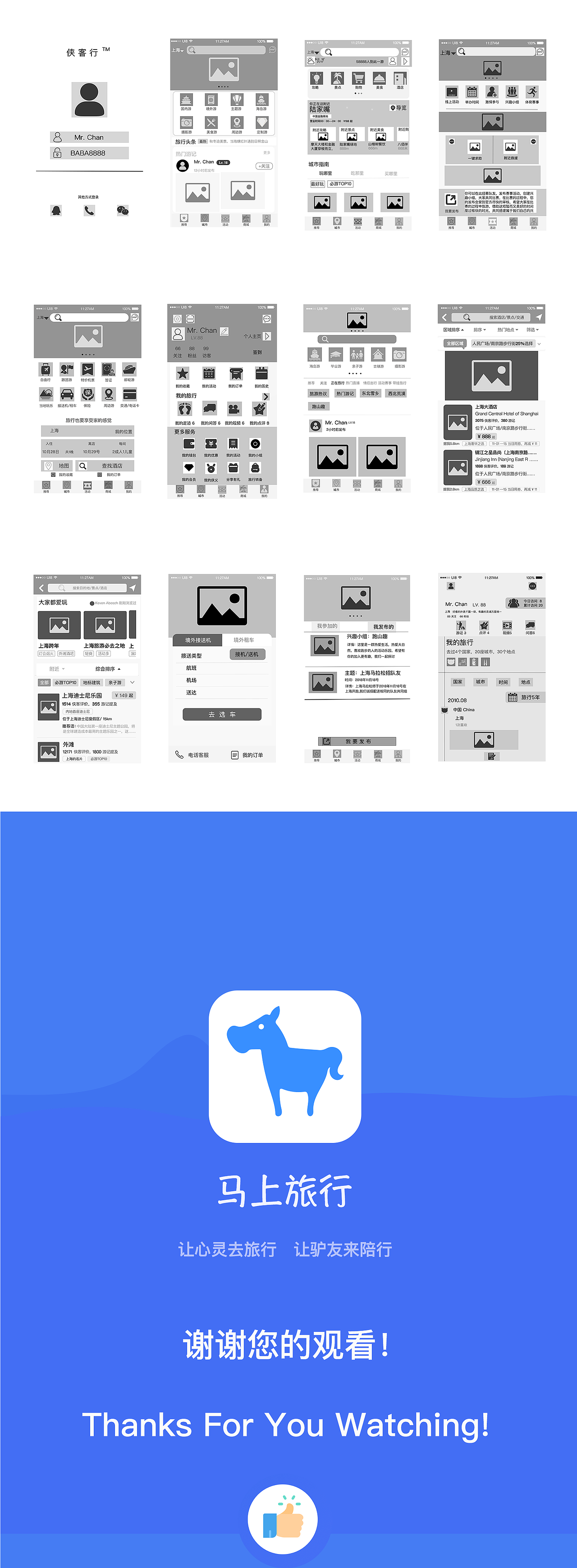 马上旅游APP线框图