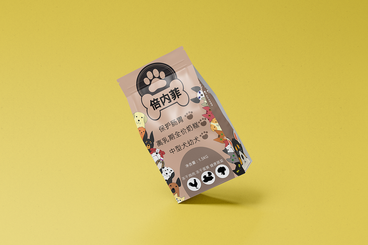 倍内菲全价狗粮包装设计