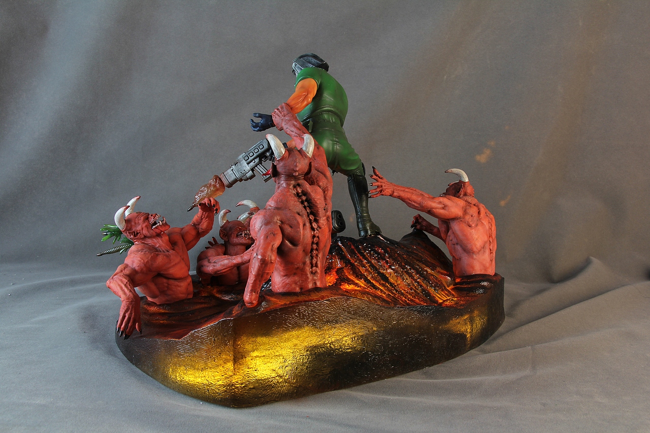 《DOOM》游戏插画立体化场景 First 4 Figures 品牌产品打样（图ZMjM4MDg1NTY=） - 手办/模玩 - 站酷设计师煜恒KENG原创素材 - 站酷ZCOOL