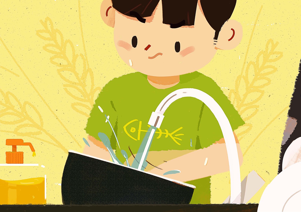 在厨房里我只会煮饭😁