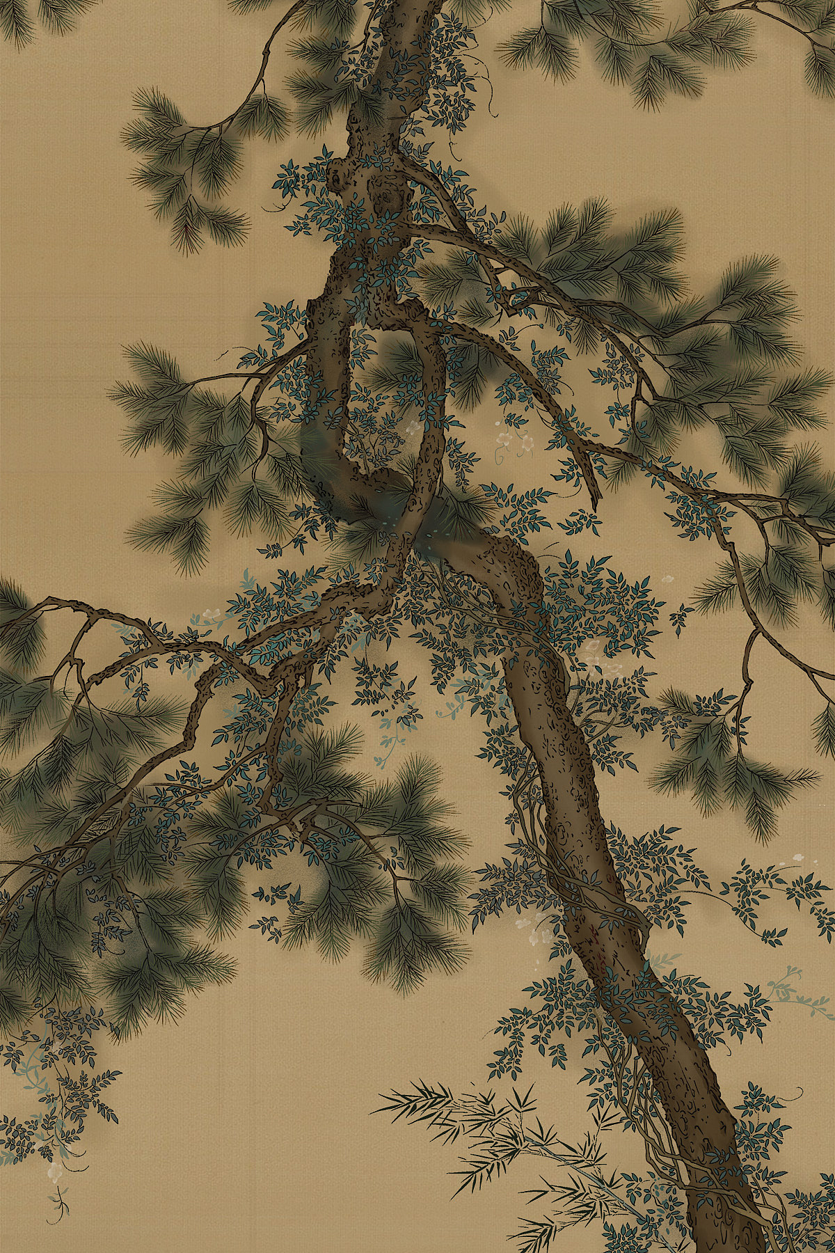 《听琴图》是传为北宋宋徽宗赵佶创作的一幅绢本设色工笔画