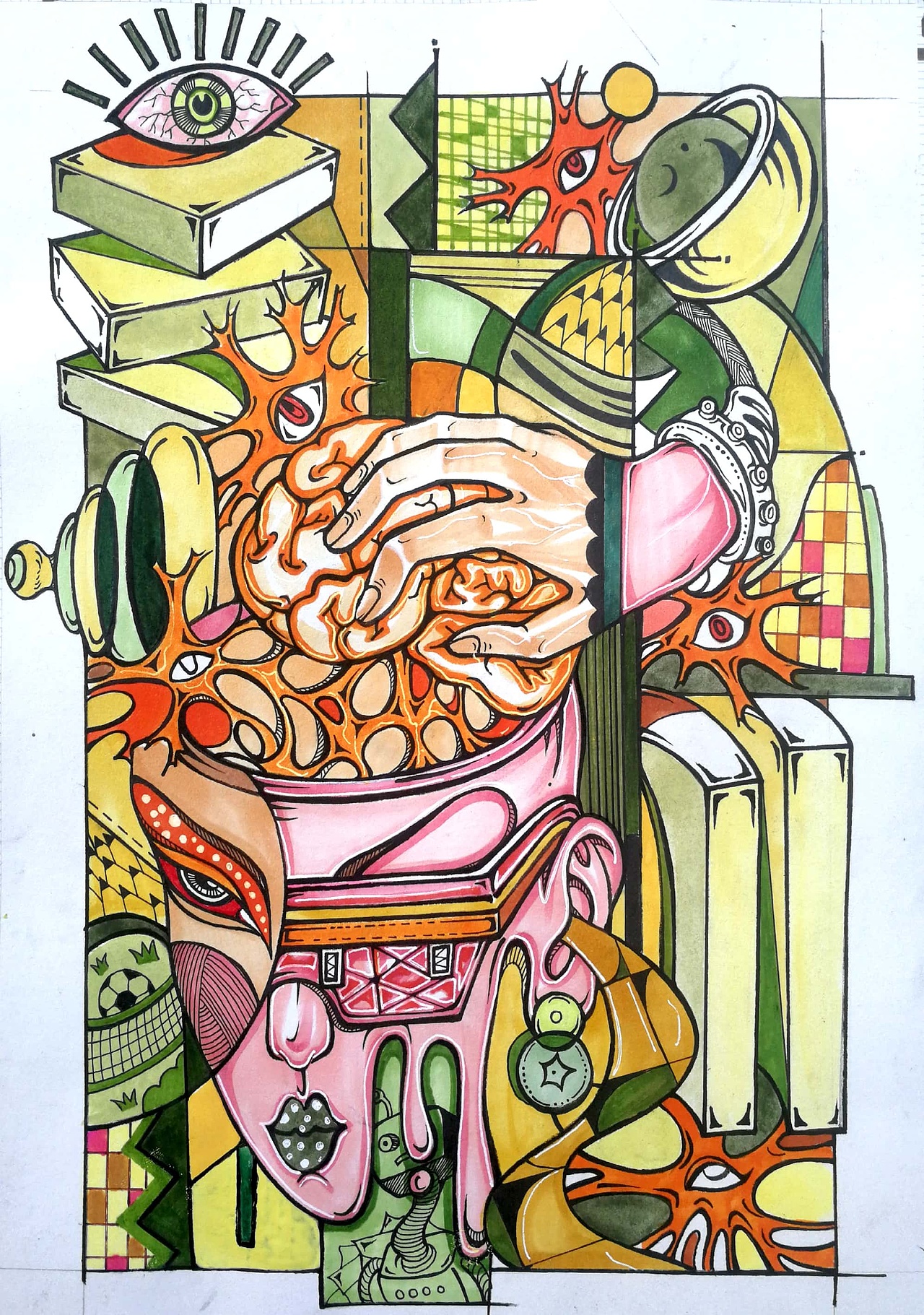 考研装饰画 考研海报设计 ,优秀作业展览|插画|创作习作|大圣随便画画