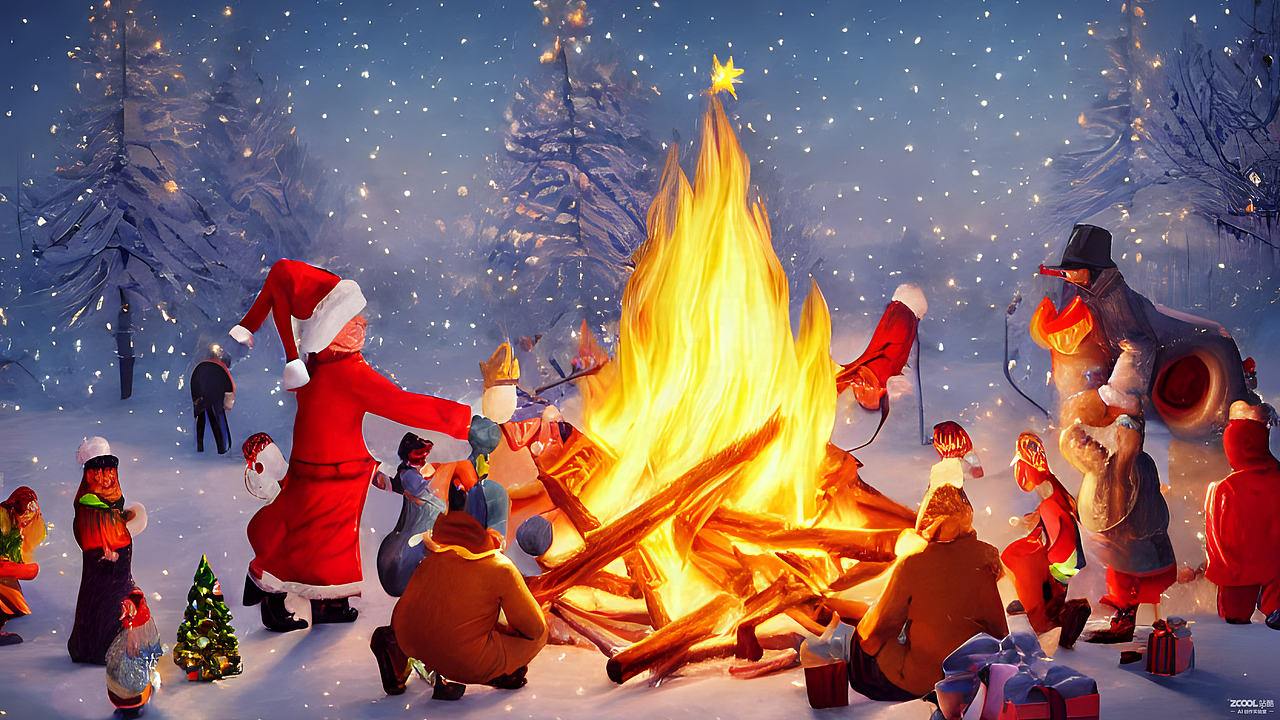 #AI创作实验室#圣诞节篝火