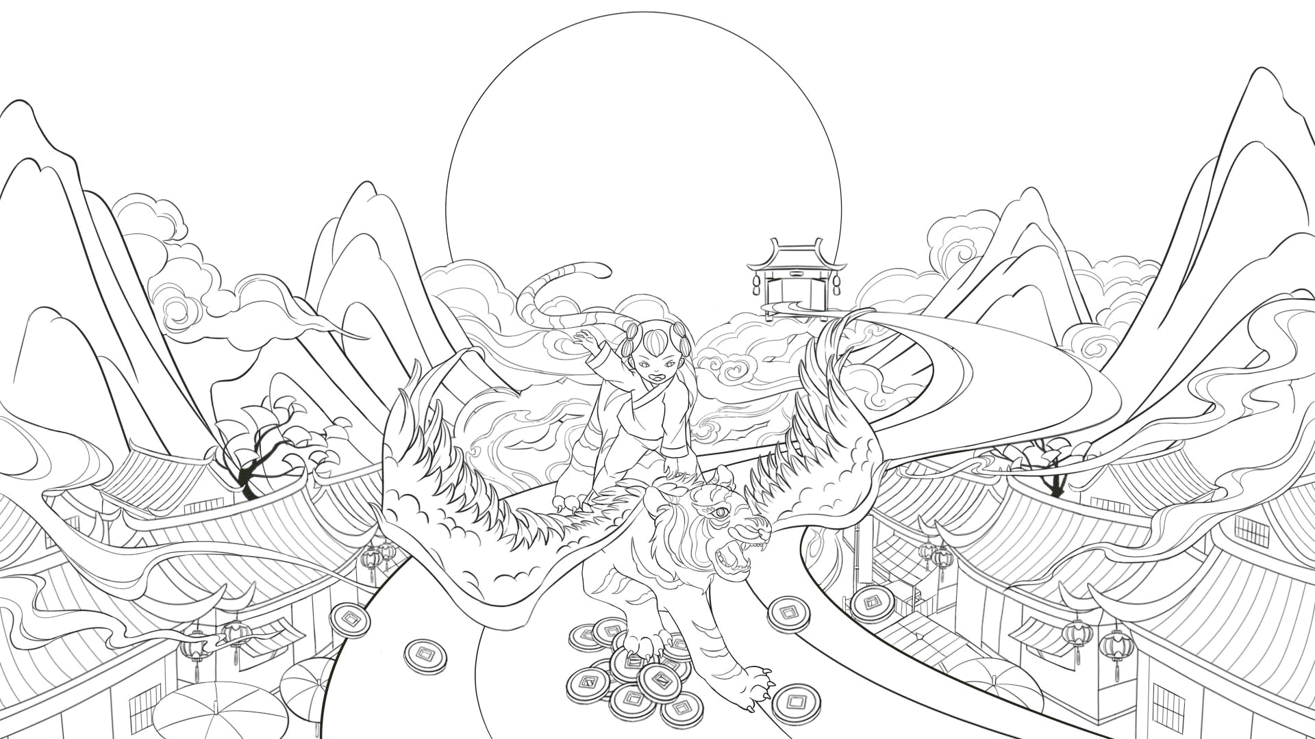 国潮虎年春节插画——如虎添翼（图ZMjg2MjU3MDg0） - 商业插画 - 站酷设计师HX昏晓原创素材 - 站酷ZCOOL
