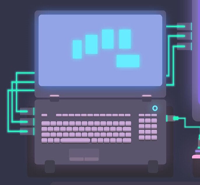 赛博朋克风格矢量插画