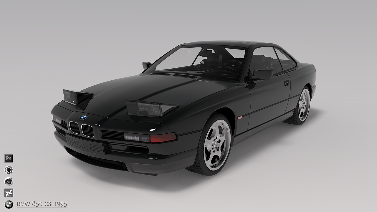 BMW 850 CSi 1995 渲染