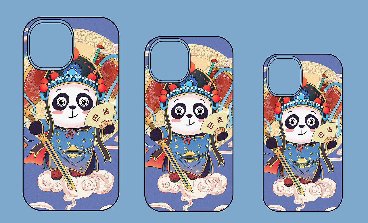 【国潮风熊猫插画】为成都旅游局画的纪念明信片。（图ZMjM5NzUyOTI4） - 商业插画 - 站酷设计师插画师叶子原创素材 - 站酷ZCOOL