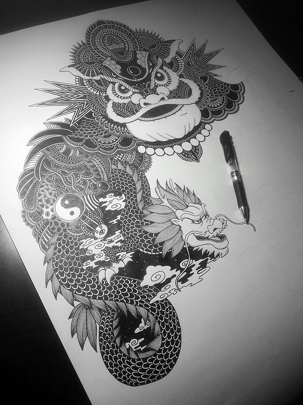 2开大画《最炫中国风》附绘制过程（图ZMTc0MjI2ODg=） - 新锐潮流插画 - 站酷设计师墩小贤原创素材 - 站酷ZCOOL