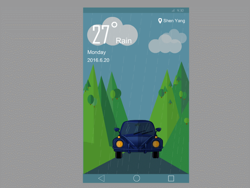 天气-雨（图ZNjEyNDgzNTI=） - APP界面 - 站酷设计师文静sky原创素材 - 站酷ZCOOL