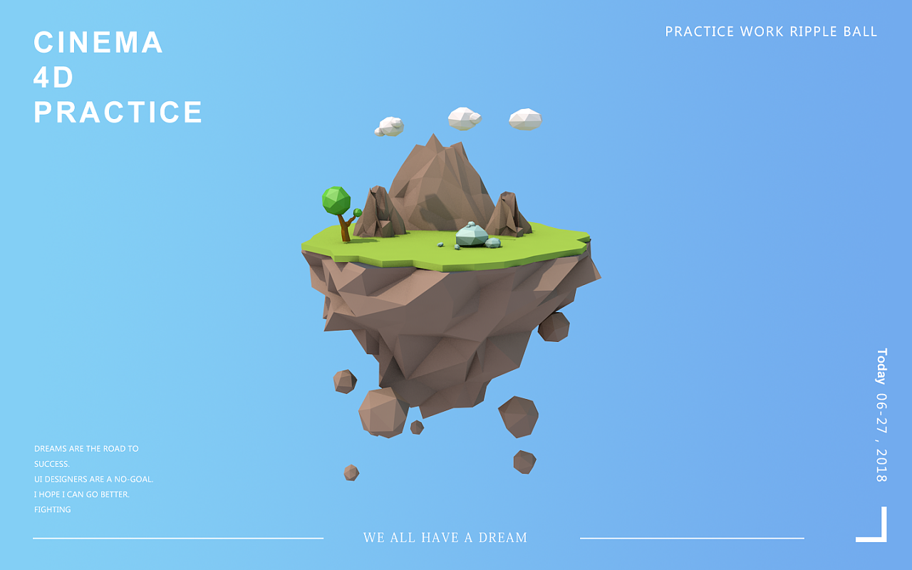 低多边形小岛|三维|场景|dyllen_海 - 临摹作品 - 站酷 (zcool)