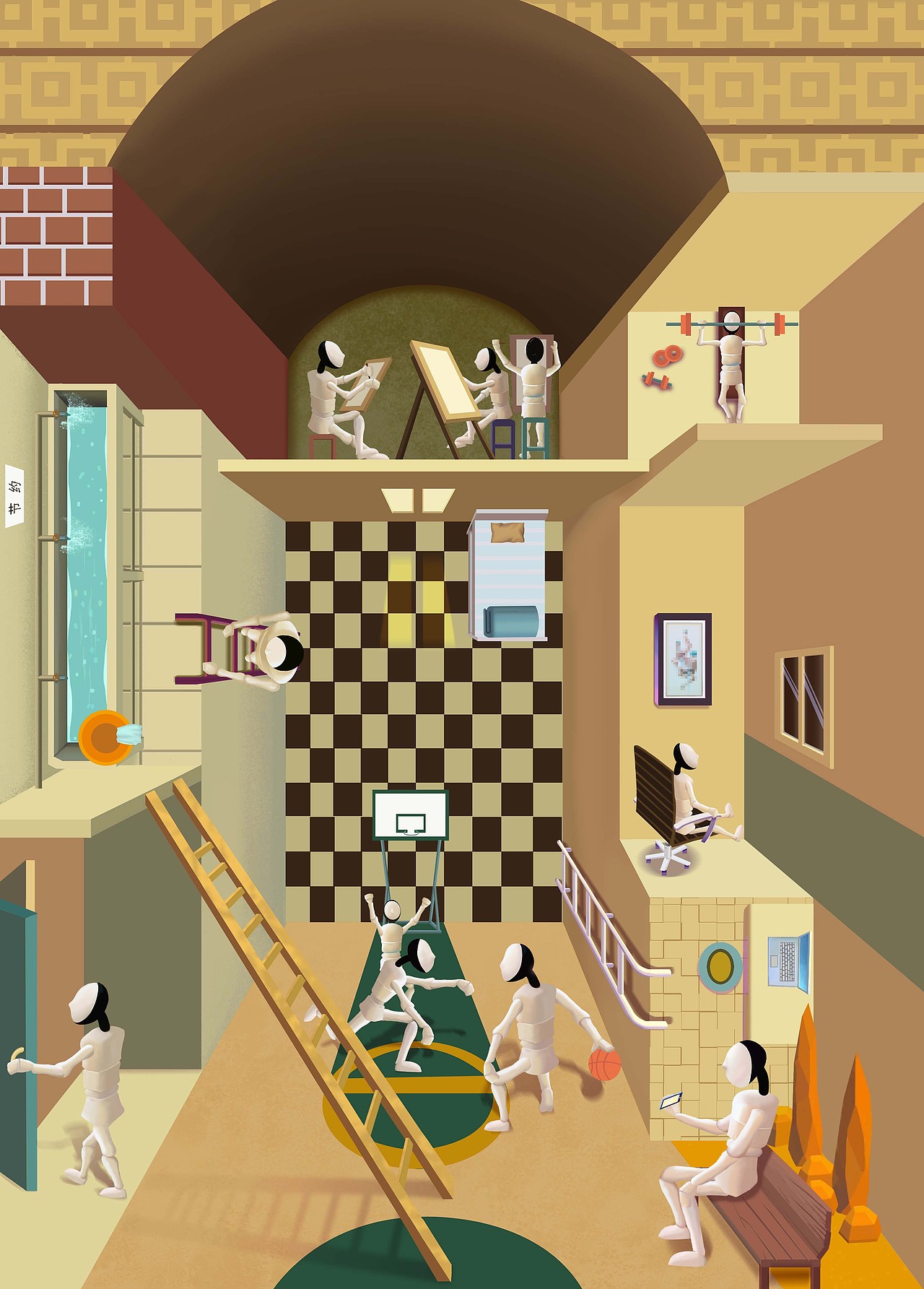 矛盾空间—被刻印的时光|插画|创作习作|执笔飞画_原创作品-站酷zcool