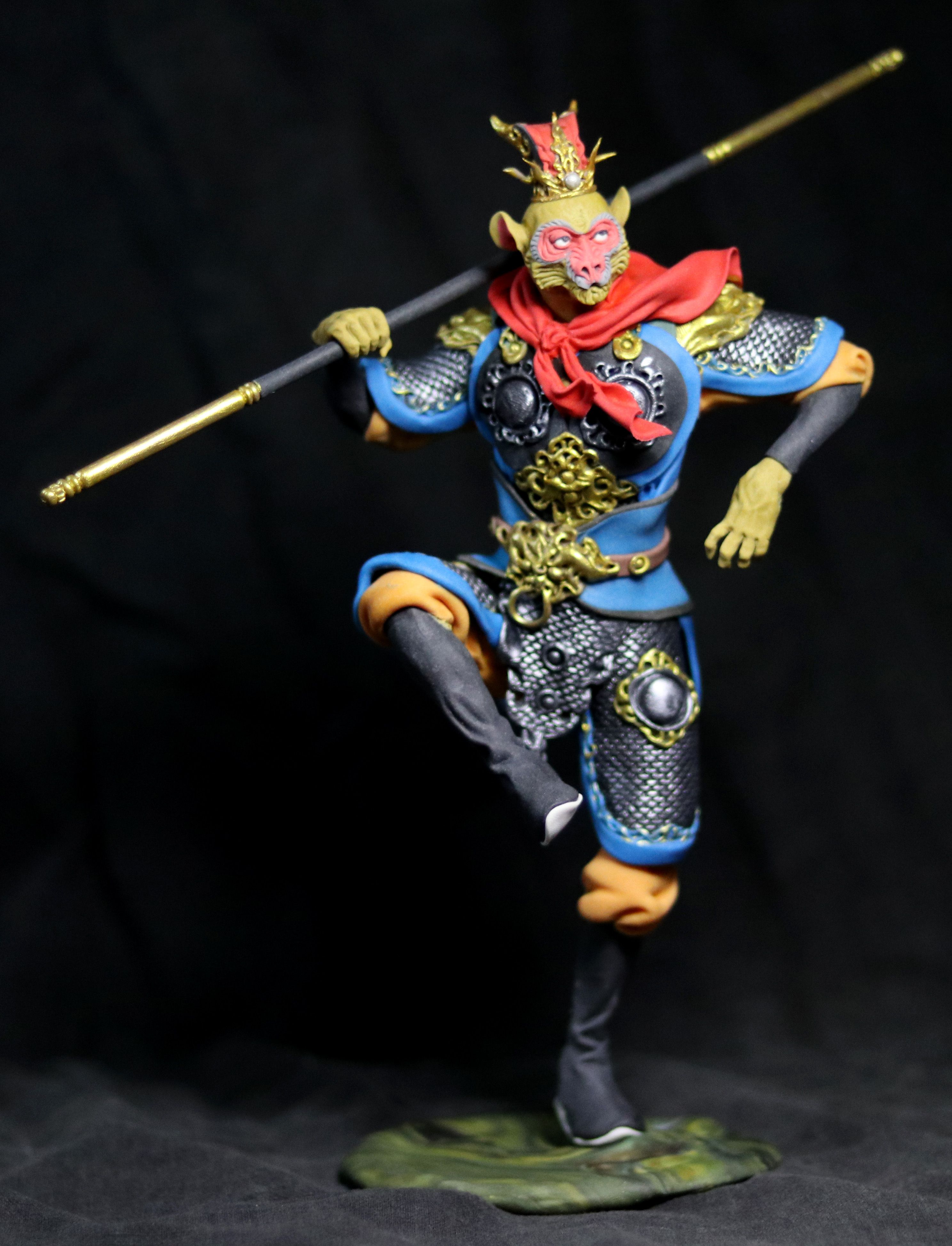 塑新斋潘纪坤手作彩塑作品之悟空大圣