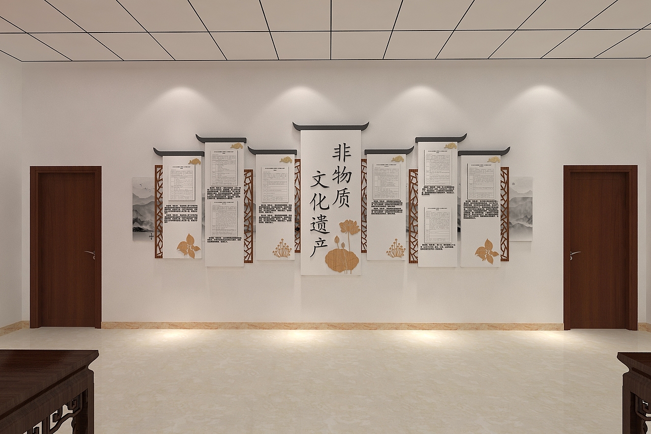 非遗历史文化大厅设计3D效果图