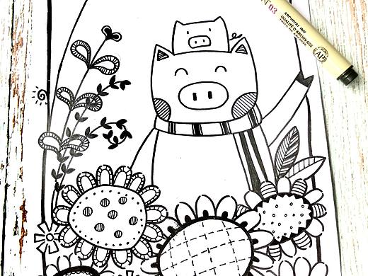四季黑白装饰画
