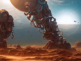#AI創(chuàng)作實(shí)驗(yàn)室#機(jī)器人，巨型，星球，荒蕪