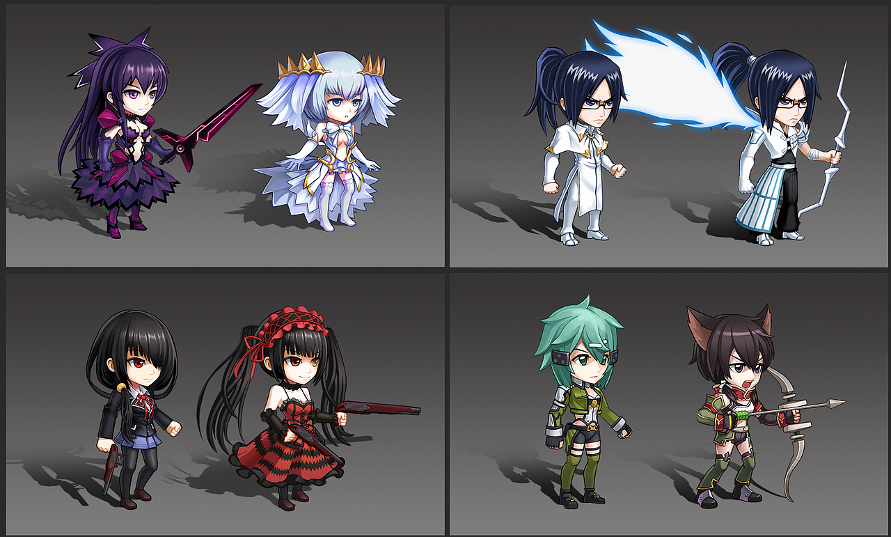 一套q版风格的二次元动漫卡通人物