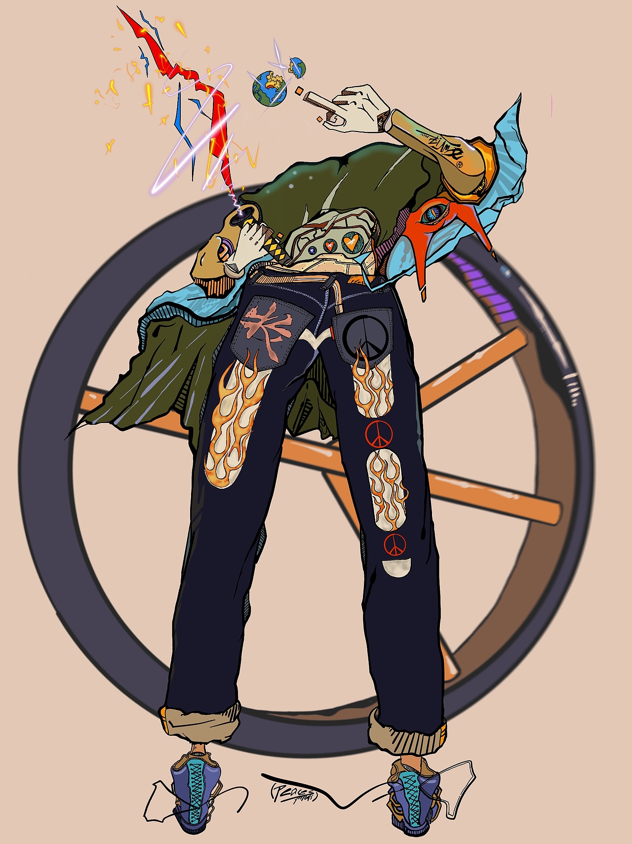 peace—(牧)（图ZMjAxNDk0MTQ4） - 新锐潮流插画 - 站酷设计师66Eyosha原创素材 - 站酷ZCOOL