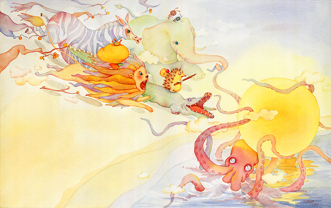 月光音乐会上的意外（图ZMjYxNDY1NTQ0） - 儿童插画 - 站酷设计师尚下_画画人原创素材 - 站酷ZCOOL