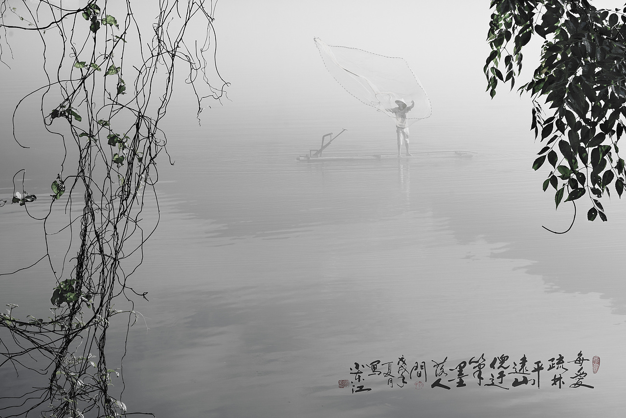 水墨写意小东江（图ZMTI2OTQ0MTYw） - 风光摄影 - 站酷设计师蓝调时刻原创素材 - 站酷ZCOOL