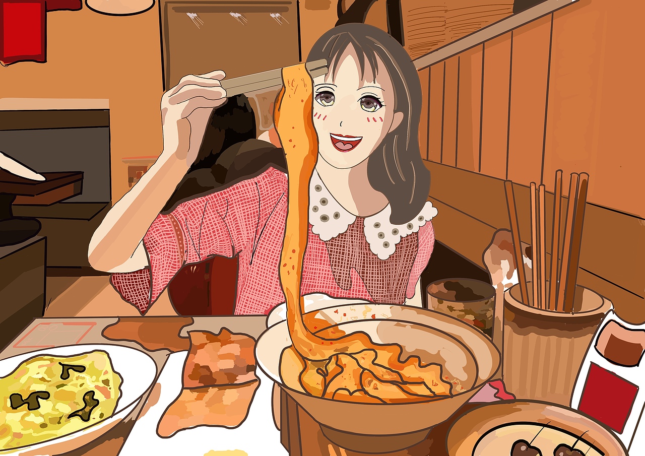 生日就要吃长寿面|动漫|单幅漫画|每天跑步的骚年_原创作品-站酷zcool