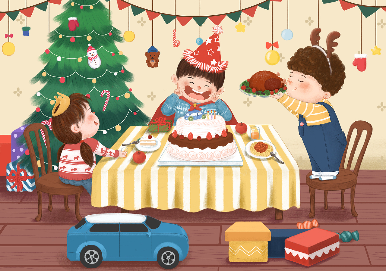 圣誕狂歡夜（圖ZMTQwMTAzNjY4） - 兒童插畫 - 站酷設(shè)計(jì)師月半鯨魚原創(chuàng)素材 - 站酷ZCOOL