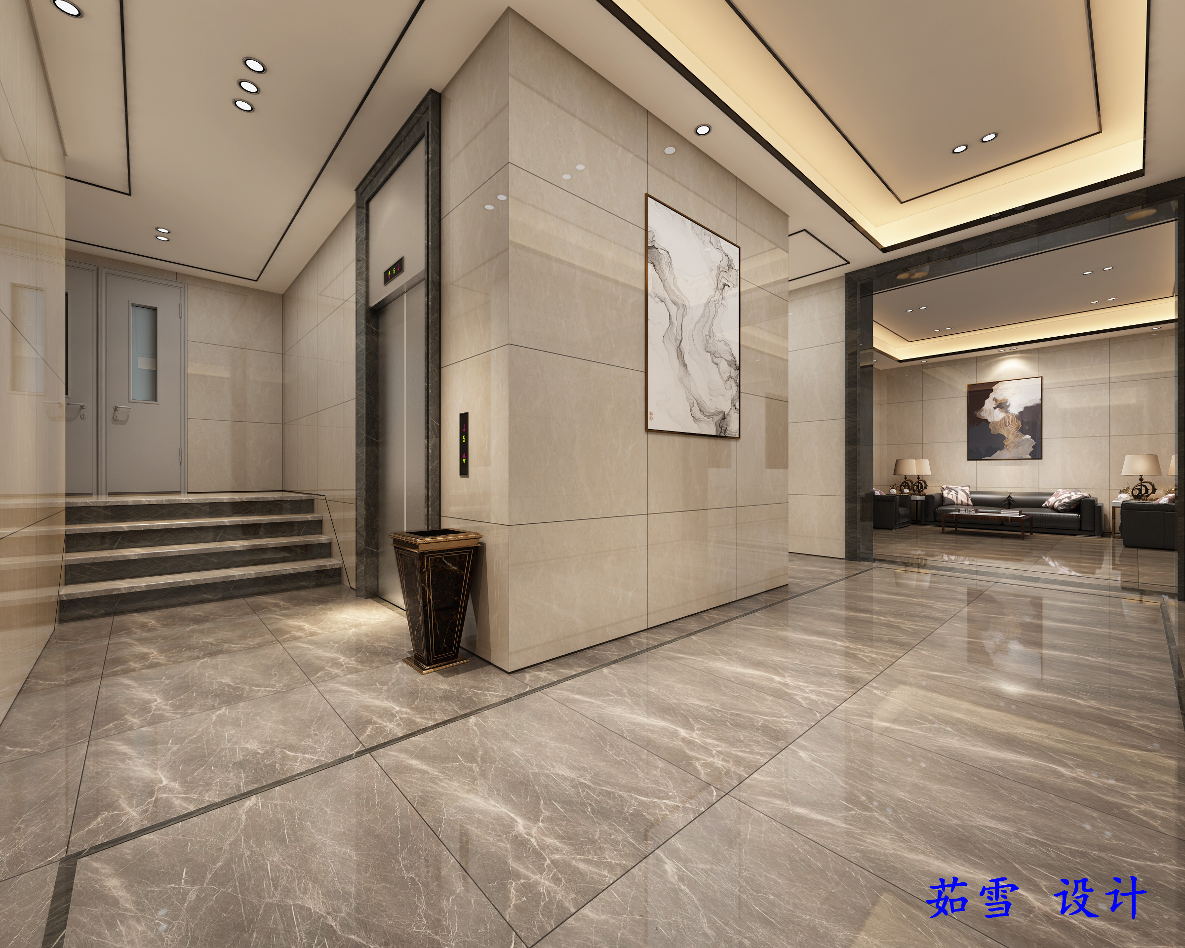 电梯厅|空间|室内设计|beibeili - 原创作品 - 站酷 (ZCOOL)